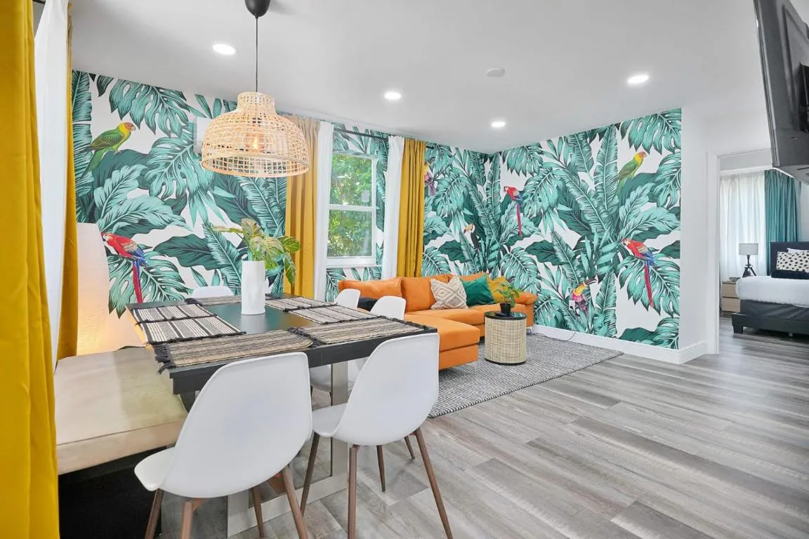 Image of Vacay Spot Wynwood Jungle Getaway, Shower Massage jets, BBQ, Patio LED vibes, Prime LOC! 6 blocks away from Bars, Nite Clubs, Res, Shops