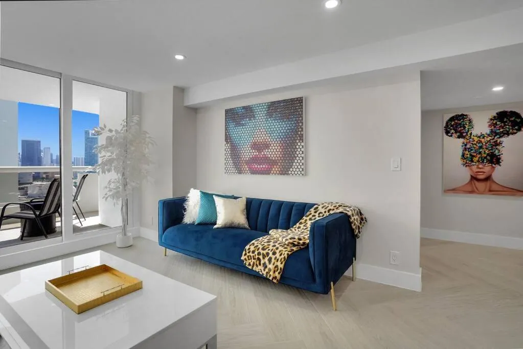 Image of Visions! Water and Miami Skyline VIews! Brand New